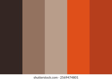 Chinese color scheme palette with combination of terracotta orange and brown 