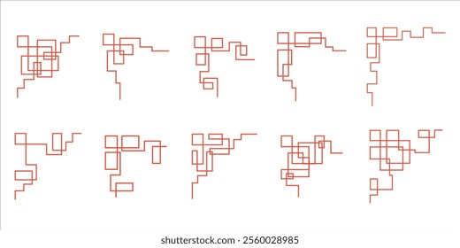 Chinese Corner frame Collection Vector Art