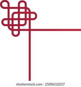 Chinese Corner Frame with Gradient Color Design. For Happy New Year Invitation, Template and Poster. Vector Symbol