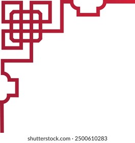Chinese Corner Frame with Gradient Color Design. For Happy New Year Invitation, Template and Poster. Vector Symbol