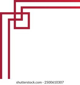 Chinese Corner Frame with Gradient Color Design. For Happy New Year Invitation, Template and Poster. Vector Symbol