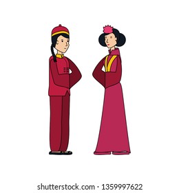 chinese couple avatar character