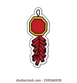 chinese crackers doodle icon, vector illustration