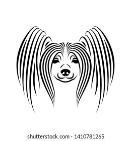 Chinese crested dog - isolated vector illustration