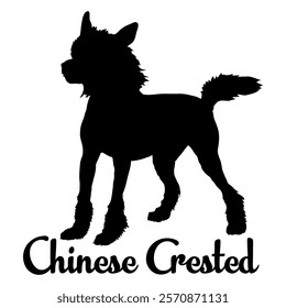 Chinese Crested. dog silhouette, dog breeds, logo, vector, silhouette,  animal, illustration, icon, sign, design, black, symbol, pet, love
