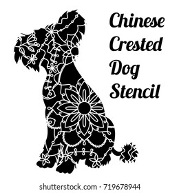 Chinese crested dog stencil