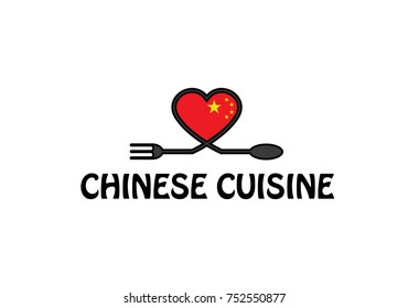 chinese cuisine and flag