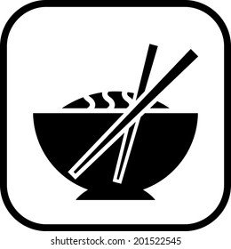 Chinese cuisine food meal chopsticks vector icon