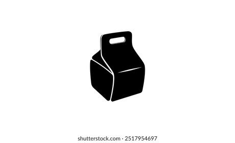 Chinese cuisine Food packaging, black isolated silhouette