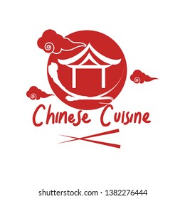 Chinese Cuisine Logo For Chinese Restaurant. Vector Illustration