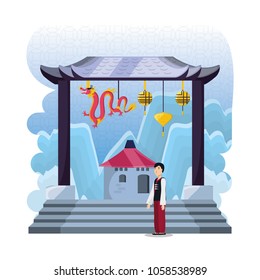 chinese culture architecture icons