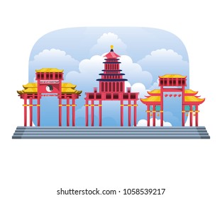 chinese culture architecture icons