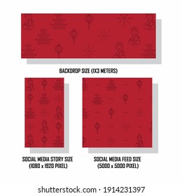 Chinese culture background with pattern set. Easy to edit with vector file. Can use for your creative content. Especially about chinese new year celebration.