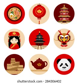 Chinese culture icons. Travel to China