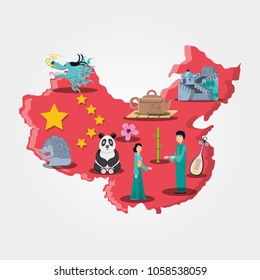chinese culture set icons