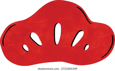 Chinesisch süß Hand zeichnen Element rot Farbe