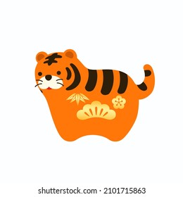 Chinese cute tiger as symbol 2022. Vector illustration 