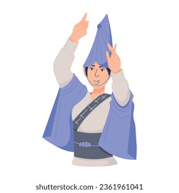Chinese dancer illustration in flat style 