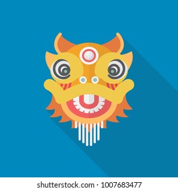 Chinese dancing lion. Vector illustration