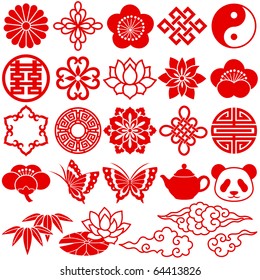 Chinese decorative icons svg