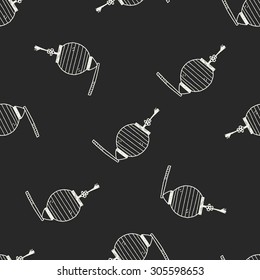 Chinese decorative lantern doodle seamless pattern background