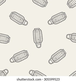 Chinese decorative lantern doodle seamless pattern background