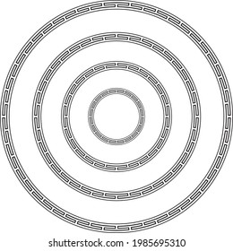 Chinese decorative ornamental round border frame in a range of sizes.