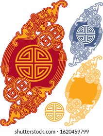 Chinese Design Element - Good Luck and Prosperity Symbol with Bat