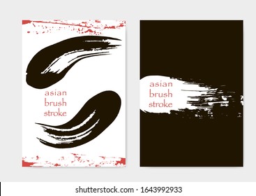 Chinese Design Page. Grungy Cover Template. Oriental Style Template. Japanese Ink Splatter. Japanese Poster Design. Red Black Brushstrokes. Red Black Brush Strokes. Grungy Design Page.