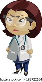 Chinese doctor cartoon illustration Vector