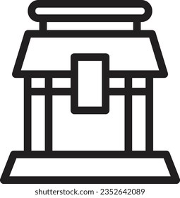 Chinese Door Bridge Outline Icon