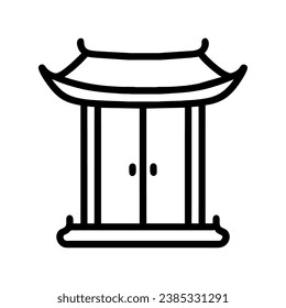 vector de icono de palo de puerta chino aislado