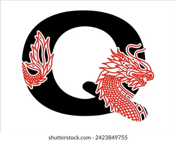 Chinese Dragon Alphabet Letter Q