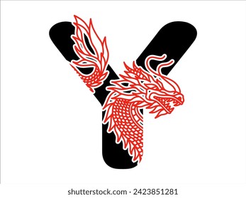 Chinese Dragon Alphabet Letter Y