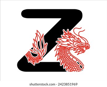 Chinese Dragon Alphabet Letter Z