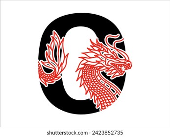 Chinese Dragon Alphabet Number 0