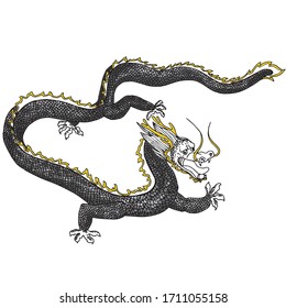 chinese dragon art line drawing symbol