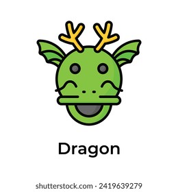 Chinese dragon beautiful vector design isolated on white background