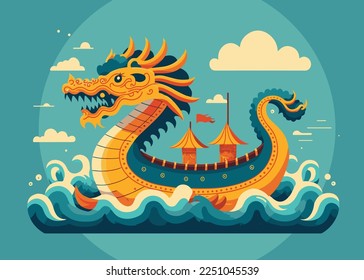 Chinese dragon boat festival illustration 