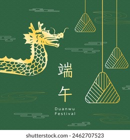 Chinese Dragon Boat Festival Landscapes Traditional Rice Dumplings banner .text translate: Duanwu Festival