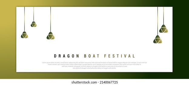 Chinese Dragon Boat Festival with Rice Dumpling Background. Dumplings or Zongzi riding the boat vector illustration