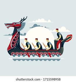 Chinese Dragon Boat Festival vector illustration