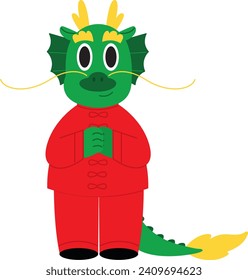 Chinese dragon cartoon character , Happy Lunar new year , Chinese new year