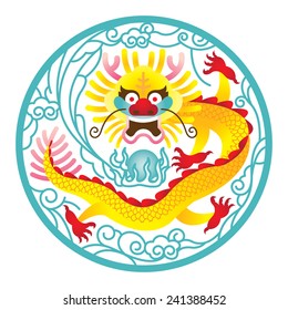 Chinese Dragon in circle