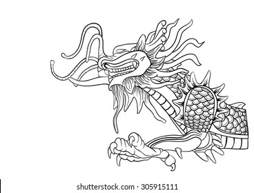 chinese dragon coloring vector