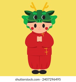 Chinese Dragon Costume, Cute Cartoon Mascot Costume, Lunar New Year
