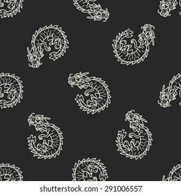 Chinese dragon doodle seamless pattern background