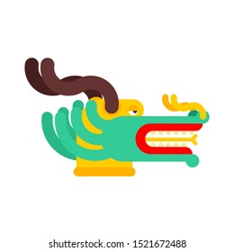 Chinese dragon head face mask. China mythical monster. National folk beast. vector illustration