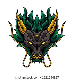 Chinese Dragon Head Illustration