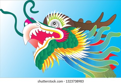 Chinese Dragon Head Vector Stock Vector (Royalty Free) 1323738983